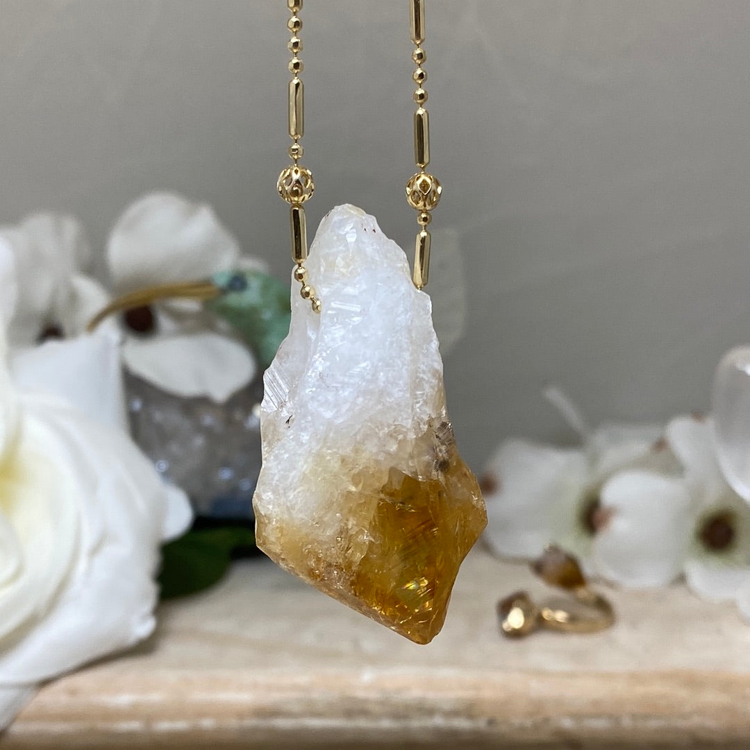 Natural Citrine Point Necklace