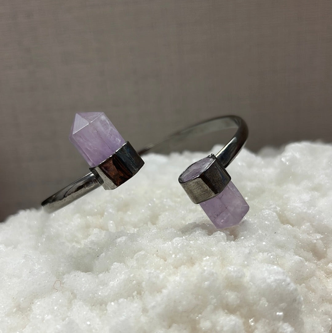 2-Point Open Bangle Amethyst Bracelet