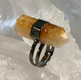 Double Terminated Adjustable Citrine Ring
