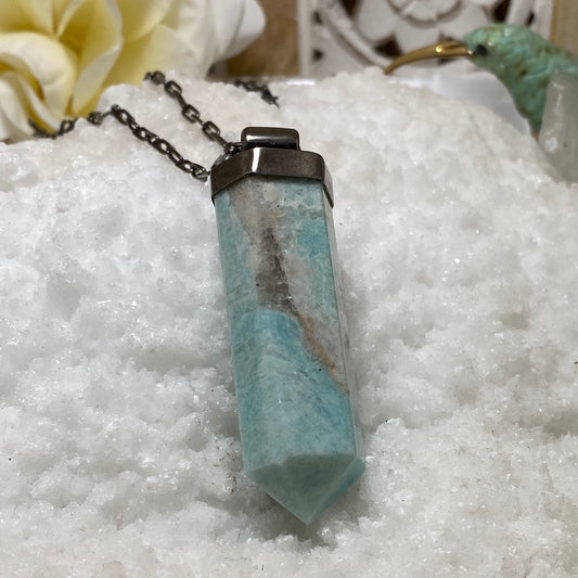 Large Gender-Fluid  Amazonite Point Necklace