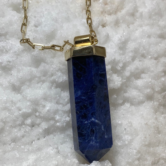 Large Gender-Fluid Sodalite Point Necklace