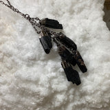 6-Natural Black Tourmaline Tassel Necklace
