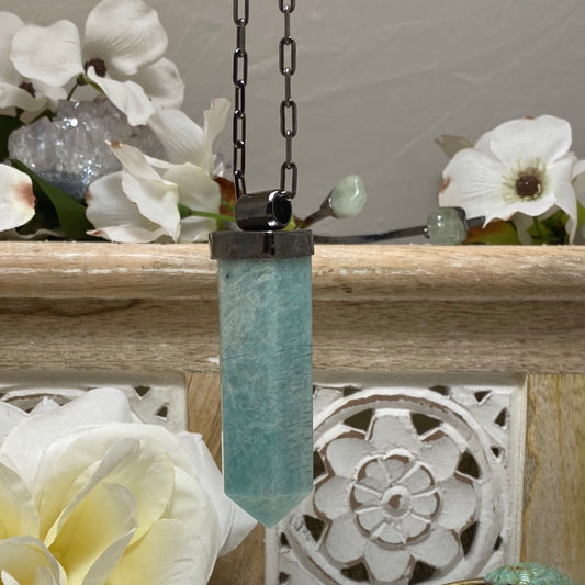 Large Gender-Fluid  Amazonite Point Necklace