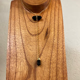 Double Terminated Horizontal Obsidian Point Necklace