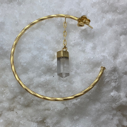 Clear Quartz Hoop Earrings