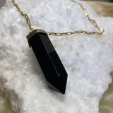 Gender-Fluid Black Onyx Point Necklace