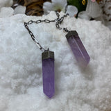 Lariat Double Amethyst Points Necklace