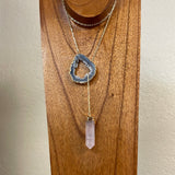 Occo Agate Necklace w/ Rose Quartz Pendulum
