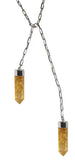 Natural 2-Point Citrine Lariat Necklace